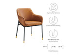 EEI-4672-BLK-TAN Jovi Vegan Leather Dining Chair By Modway