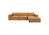 EEI-4709-TAN Restore 4-Piece Vegan Leather Sectional Sofa By Modway