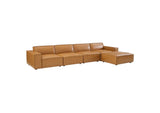 EEI-4711-TAN Restore 5 Piece Vegan Leather Sectional Sofa By Modway