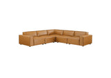 EEI-4712-TAN Restore 5 Piece Vegan Leather Sectional Sofa By Modway