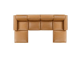 EEI-4713-TAN Restore 6-Piece Vegan Leather Sectional Sofa By Modway