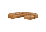 EEI-4714-TAN Restore 6-Piece Vegan Leather Sectional Sofa By Modway