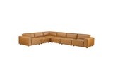 EEI-4715-TAN Restore 6-Piece Vegan Leather Sectional Sofa By Modway