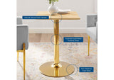 EEI-4741-GLD-NAT Verne 24" Square Dining Table By Modway