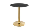 EEI-4746-GLD-BLK Verne 28" Artificial Marble Dining Table By Modway
