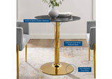 EEI-4746-GLD-BLK Verne 28" Artificial Marble Dining Table By Modway