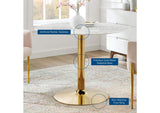 EEI-4749-GLD-WHI Verne 40" Artificial Marble Dining Table By Modway