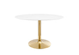 EEI-4750-GLD-WHI Verne 48" Oval Dining Table By Modway