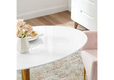 EEI-4750-GLD-WHI Verne 48" Oval Dining Table By Modway