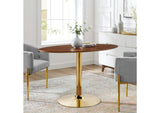 EEI-4751-GLD-WAL Verne 48" Oval Dining Table By Modway