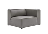 EEI-4788-GRY Mingle 2-Piece Vegan Leather Sectional Sofa Loveseat By Modway