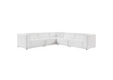 EEI-4795-WHI Mingle 5 Piece Vegan Leather Sectional Sofa By Modway