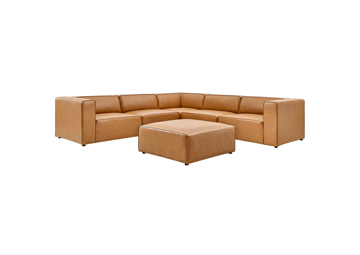 EEI-4796-TAN Mingle 6-Piece Vegan Leather Furniture Set By Modway