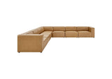 EEI-4798-TAN Mingle 7-Piece Vegan Leather Sectional Sofa By Modway