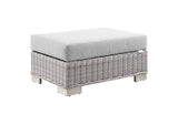 EEI-4839-LGR-GRY Conway Outdoor Patio Wicker Rattan Ottoman By Modway