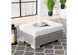EEI-4839-LGR-WHI Conway Outdoor Patio Wicker Rattan Ottoman By Modway