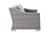 EEI-4841-LGR-GRY Conway Outdoor Patio Wicker Rattan Loveseat By Modway