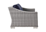 EEI-4841-LGR-NAV Conway Outdoor Patio Wicker Rattan Loveseat By Modway