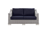 EEI-4841-LGR-NAV Conway Outdoor Patio Wicker Rattan Loveseat By Modway