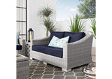 EEI-4841-LGR-NAV Conway Outdoor Patio Wicker Rattan Loveseat By Modway