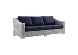 EEI-4842-LGR-NAV Conway Outdoor Patio Wicker Rattan Sofa By Modway