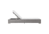 EEI-4843-LGR-WHI Conway Outdoor Patio Wicker Rattan Chaise Lounge By Modway