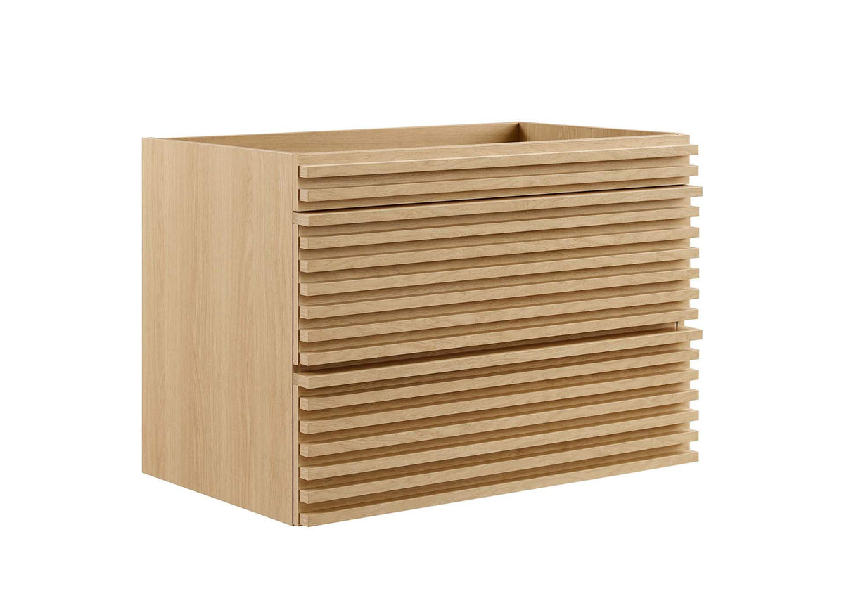 EEI-4850-OAK Render 30" Wall-Mount Bathroom Vanity Cabinet - Sink Basin Not Included - By Modway