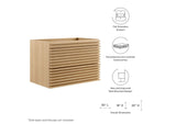 EEI-4850-OAK Render 30" Wall-Mount Bathroom Vanity Cabinet - Sink Basin Not Included - By Modway