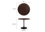 EEI-4862-BLK-CHE Lippa 36" Round Wood Dining Table By Modway