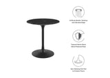 EEI-4867-BLK-BLK Lippa 28" Round Faux Marble Dining Table By Modway