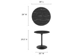 EEI-4867-BLK-BLK Lippa 28" Round Faux Marble Dining Table By Modway