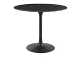 EEI-4868-BLK-BLK Lippa 36" Round Faux Marble Dining Table By Modway