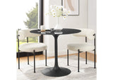 EEI-4868-BLK-BLK Lippa 36" Round Faux Marble Dining Table By Modway