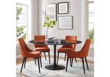 EEI-4879-BLK-BLK Lippa 60" Round Faux Marble Dining Table By Modway