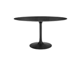 EEI-4880-BLK-BLK Lippa 54" Oval Faux Marble Dining Table By Modway