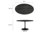 EEI-4880-BLK-BLK Lippa 54" Oval Faux Marble Dining Table By Modway