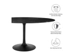 EEI-4881-BLK-BLK Lippa 60" Oval Faux Marble Dining Table By Modway