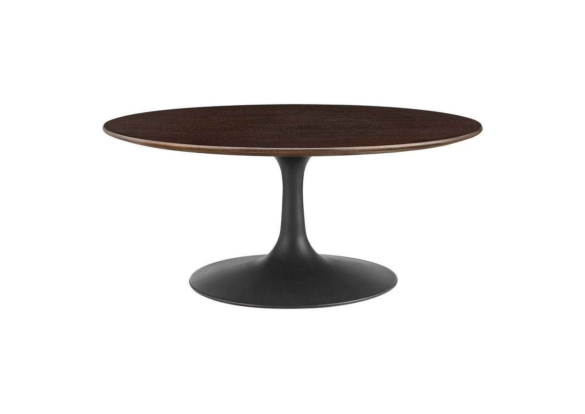 EEI-4882-BLK-CHE Lippa 36" Round Wood Coffee Table By Modway