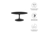 EEI-4884-BLK-BLK Lippa 36" Round Faux Marble Coffee Table By Modway