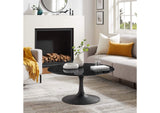 EEI-4884-BLK-BLK Lippa 36" Round Faux Marble Coffee Table By Modway