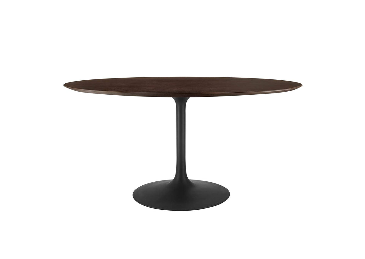 EEI-4887-BLK-CHE Lippa 60" Oval Wood Dining Table By Modway