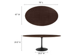 EEI-4888-BLK-CHE Lippa 78" Oval Wood Dining Table By Modway