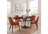 EEI-4888-BLK-CHE Lippa 78" Oval Wood Dining Table By Modway
