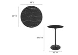EEI-4892-BLK-BLK Lippa 28" Round Faux Marble Bar Table By Modway