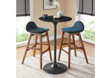 EEI-4892-BLK-BLK Lippa 28" Round Faux Marble Bar Table By Modway