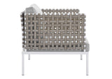 EEI-4954-TAN-GRY Harmony Sunbrella® Basket Weave Outdoor Patio Aluminum Armchair By Modway