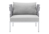 EEI-4956-GRY-GRY Harmony Sunbrella® Outdoor Patio Aluminum Armchair By Modway