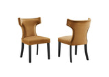 EEI-5008-COG Curve Performance Velvet Dining Chairs Set Of 2 By Modway