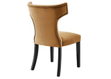 EEI-5008-COG Curve Performance Velvet Dining Chairs Set Of 2 By Modway