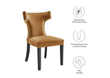 EEI-5008-COG Curve Performance Velvet Dining Chairs Set Of 2 By Modway